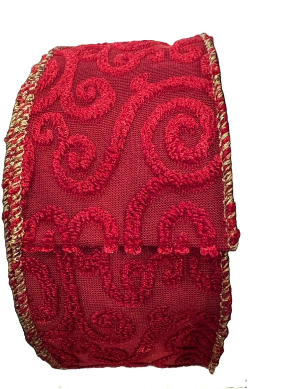 Lion Ribbon Co. Full Roll Upscale Christmas Ribbon-2.5” X 15 Yards-c3 Burgundy